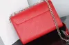 Torebki TOTE TOBA Oryginalna skórzana skórzana V -Lock Flap Black Pochette Twist Torby na ramię Lady Crossbody z oryginalnym pudełkiem podarunkowym