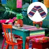 Chemin de table tissé mexicain Serape Fiesta Décoration de fête à thème Nappe en coton mexicain Couverture bleue Chemin de table Couverture de table Mode