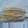 Blondes Klebeband mit Hauteinschlaghaar, 100 g, 40 Stück, 25,4 bis 61 cm, lockeres, lockiges Remy-Haar, doppelseitiges Klebeband