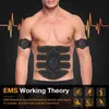 عضلات البطن EMS الكهربائية المدرب العضلات الحبر الذراع عبس العضلات الجسم النحت ممارسة الإلكترونية محفز الذكية للياقة البدنية EMS مدلك