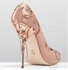 웨딩 신부 신발 편안한 디자이너 실크 얼룩 에덴 발 뒤꿈치 신발 부르고뉴 뜨거운 판매 - 루소 핑크 골드