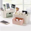 Cosmetic Jewelry Organizer Office Storage Drawer Desk Makeup Case Simple Plastic Makeup Brush Box Lipstick Holder