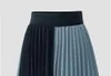 Knee Length Chiffon Colorblock Pleated Skirt Stitching Chiffon Party Dress New Style Women Casual Skirt Cheap In Stock Free Shipping