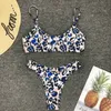 Bikini sexy vrouwen strand luipaard print push-up gevoerde beha bikini set badpak strand baden vrouwelijke pak bikinis set vrouwen (s m L)