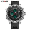 WEIDE Uomo Numero sportivo Retroilluminazione Digitale Analogico Quarzo nero Fibbia nera Data Sport Orologio da polso Militare Relogio Masculino