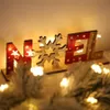 Christmas Decorations for Home Wooden Letter Snowflakes Santa Claus Ornaments Xmas Home Dinner Party Table Decor Navidad New Year JK1910