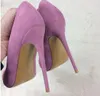 Vente chaude-talons hauts femmes chaussures rose violet daim cuir bout pointu talons hauts sexy talon aiguille mince bottes sandales, chaussures habillées pour femmes