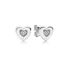 Love Heart shaped Stud Earring Women Girls Wedding jewelry for Pandora 925 Stelring Silver Rose gold plated Earrings with Original box