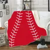 Baseball sherpa filt 150 * 130cm fotboll fotboll boll 3d digital tryckta barn vinter plysch sjal soffa soffa kasta fleece wrap a-ljja3028