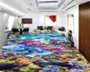 Niestandardowe 3d podłogi muralowe tapety kolorowe koralowe i delfinowe piękne podwodne sceneria salon sypialnia 3d podłogi wnętrze tapety