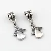 100pcs/lot Dangle Antique silver Cute Angel Alloy Charm Beads For Jewelry Making Bracelet Necklace Findings 12.2x30mm