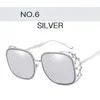 Hela fyrkantiga solglasögon för kvinnor varumärkesdesigner Rhinestone Crystal Crown Big Frame Sun Glasses Female Fashion Shades Eyewear7601354