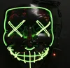 10 kleuren LED Gloeiende Masker Halloween Party Light Up Cosplay Gloeien in het donkere Masker Horror Glowing Mask KKA7536