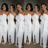 2020 Druhna sukienki bez ramiączek przedni szczeliny afrykański długość kostki Vestidos de Dama De Maid of Honor Suknie Wedding Party Guest Dress