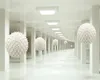 3D壁紙リビングルームアブストラクトスペースコリドーホワイトボールステレオテレビ背景壁装飾防水防止防止美しい8828525