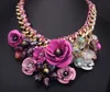 Groothandel-HOT KOOP Kostuum luxe Sieraden mode vrouwen Ketting Bohemen sleutelbeen Kettingen Bloemen Edelsteen Hanger Kettingen gratis verzending