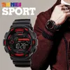 Skmei 1243 мужчины мода цифровые наручные часы светодиодный дисплей Несколько часовой пояс 50 м водонепроницаемый часов Relogio Masculino на открытом воздухе спортивные часы
