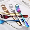 5 Kolory Fancy Stainless Steel Preware Zestaw Zachodnich Flatware Zestawy Koszulka Jadalnia Bar Tea Spoon Folk Nóż Sztućce