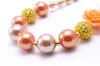 Orange färg blomma barn chunky halsband nyast design mode bubbleGume pärla chunky halsband smycken för baby barn flicka