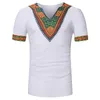 CALOFE motif imprimé hommes T-shirt été Style africain Vintage t-shirts col en V à manches courtes t-shirts Homme t-shirt décontracté