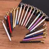 2019 Top Fashion Creative Crystal Glass Kawaii Ballpoint Pen With Large Diamond luxury pen School Office Supplies Halloween Christmas gifts