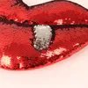 Sequin Lips Cushion Mermaid Sequin Lips Pillows Red Silver Mouth Car Sofa Living Room Cafe Decor Cushions