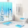 Tapis de bain Zeegle Rideau de douche imperméable salle de bain tapis anti-dérapant ensemble lavable couverture de toilette tapis absorbant ensemble1