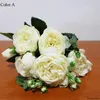 30 cm rose rose Silk Peony Fleurs artificielles Bouquet 5 Big Head et 4 Bud Fake Falk Flowers for Home Wedding Decoration Indoor4218796