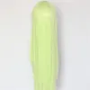 Parrucche sintetiche anteriori in pizzo sintetico verde neon fluorescente chiaro con capelli lisci lunghi senza colla in fibra ad alta temperatura per le donne del partito di Cosplay