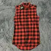 Weiß Rot Plaid Xxxl unterstützen lang Zipper Street Swag Mann Hip Hop Skateboard Tyga T -Shirt T-Shirt Top-T-Shirts Herren Bekleidung Fitness