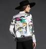 Chinese ink painting printed long sleeve blouses spring women Satin shirt beauitful summer ladies shirts