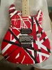 Wolf Eddie Edward Van Halen 5150 White Stripe Red Electric Guitar Floyd Rose Tremolo Locking Nut Maple Neck Fingerboard 1 Bri9971349