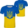 Ukraina manlig ungdom t shirt diy skräddarsydd namn nummer t-shirt nation flagga ukrainska land po logo tryck 3d kläder322y