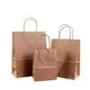 Custom Logo Printing Lunch Handgjorda Ta bort Fast Food Kraft Paper Bag