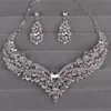 Luxury Crystal Pärled Wedding Bridal Jewelry Sparkling Halsband och örhängen smyckesuppsättningar 2020 Billiga festuppsättningar346w