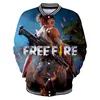 Fashion-Free Fire Fashion Cool 3D jaqueta de beisebol homens Mulheres Hoodie moletom casual manga longa 3D hoodies jaquetas top 4xl