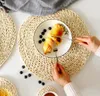 50PCS Corn fur woven Dining Table Mat Heat Insulation Pot Holder Round Coasters Coffee Drink Tea Cup Table Placemats