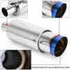 Universal Muffler Exhaust Polished Stainless Steel W Burnt Tip Silencer 2 0 Inlet To 3 0 Outlet Exhaust Tip Muffler PQ248M