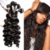 Varejo 1 pacote peruano Malásia Indian Brasil Hair Extensions Loose Wavy Wavy Dyable Black Color Human Human Tecla 1PC Bellahair