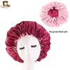 12 pcs/lot réversible Satin Bonnet double couche taille réglable sommeil bonnet de nuit couvre-chef Bonnet chapeau bonnets en gros