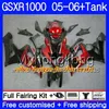 + Réservoir Pour SUZUKI GSXR 1000 1000CC GSX R1000 Lucky vert chaud 2005 2006 Carrosserie 300HM52 GSX-R1000 GSXR-1000 1000 CC K5 GSXR1000 05 06 Carénage