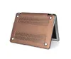 PU Läderfodral för MacBook Air 13 11 Pro 13 15 Retina 12 Laptop Skyddskåpa För MacBook Pro 15 13 med Touch Bar-Bronze