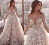 2020 Fairy Prom Dresses Deep V Neck Full Lace Appliques Illusion A Line Evening Dress Party Wear Custom Made Long Sleeves Red Carpet Gowns