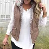 Oeak 2019 kvinna varm sherpa fleece zip upp reversibel väst kvinnlig ärmlös lättvikt mode jacka outwear med fickor