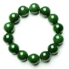 Direktförsäljning av naturliga A Varor Taiwan Jasper Jade Armband 12mm Singel Circle Bead Spenat Green Jade Fashion Armband