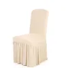 Cadeira casamento tampa saia Banquete Chair Estilo cadeira Protector Slipcover Decor saia plissada Covers Elastic Spandex Cadeiras Covers