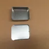 200 stks / partij 80 * 50 * 15mm grootte lege effen zilver kleur metalen dia top tin doos, metalen rechthoek snoep USB box case jar container