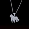 Gioielli hip-hop Collana con ciondolo gorilla Oro argento Colore Bling Zircone cubico Collana animale da uomo per regalo