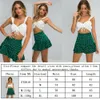 Women Summer Sexy High Waist Stretch Swing Skirts Ladies Boho Beach Green Polka Dot Mini Skirt1