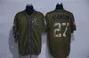 13 Maglie Omar Vizquel Army Green Admiral Edition 17 Shohei Ohtani 27 Matt Kemp 6 Al Kaline 28 Seth Beer Maglie da baseball Spedizione gratuita